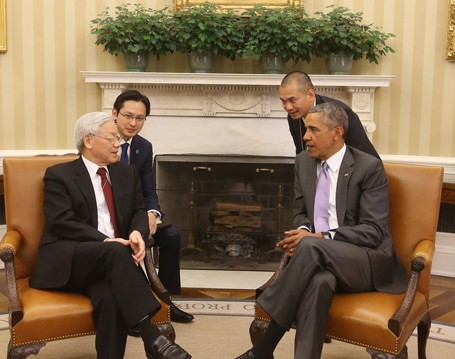 Генсек ЦК КПВ Нгуен Фу Чонг провел переговоры с президентом США Бараком Обамой - ảnh 1